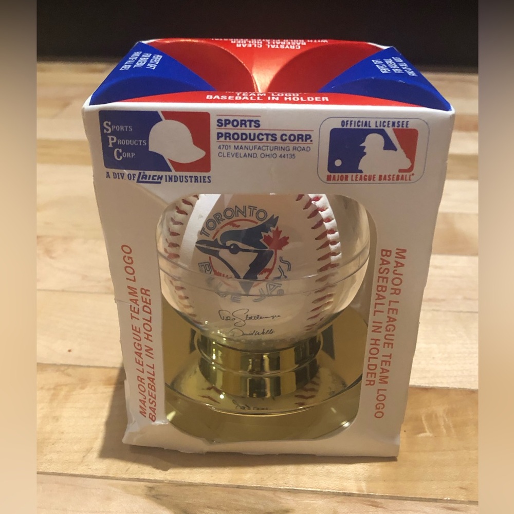 Toronto Blue Jay Baseball in Clear Baseball Holder